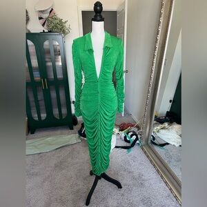 Green Rouched Maxi Dress